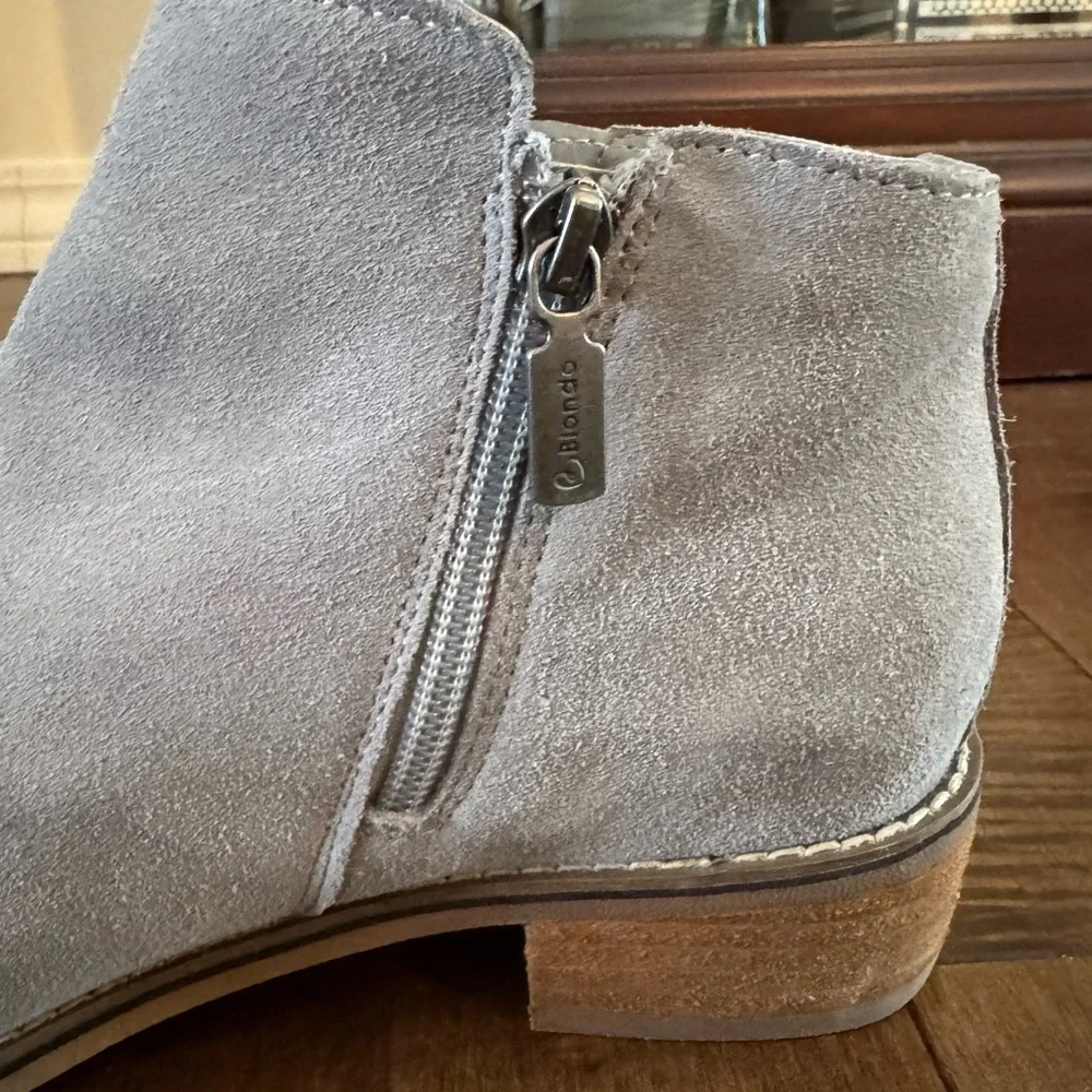 Blondo Gray Liam Waterproof Suede Leather Ankle Boots - Picture 11 of 16
